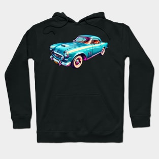 Colored Classic Car Design in Vibrant Vector Style Hoodie